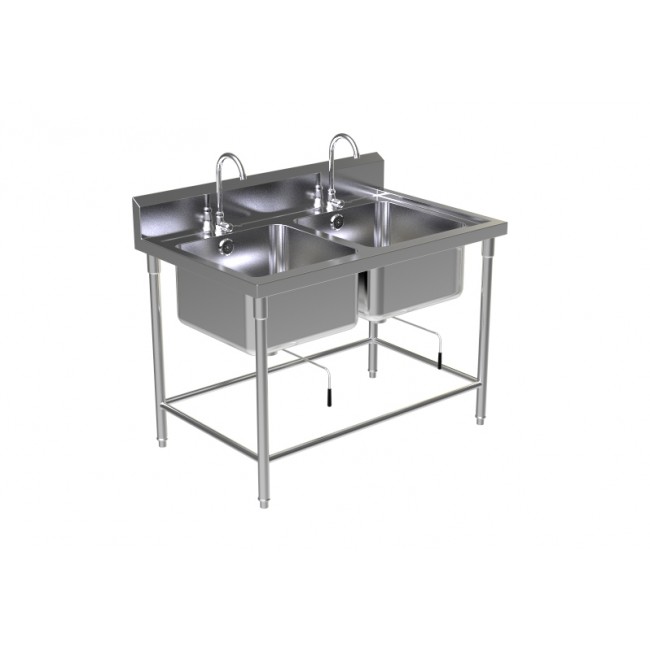 DOUBLE SINK TABLE W/FAUCET 4
